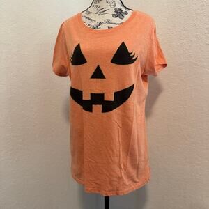Way to Celebrate XL 16-18 Halloween Pumpkin Jack-O-Lantern T-Shirt Orange